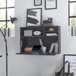 Mäusbacher Office Plus Sekretär / Hängeschrank Flamed Wood Black