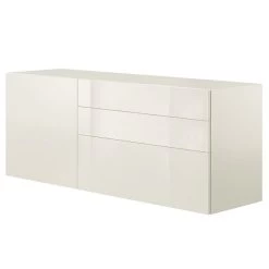 Now! Vision By Hülsta Sideboard 4R 2 Schubladen 70,4x176,1x52 - Lack-weiß/Hochglanz-weiß