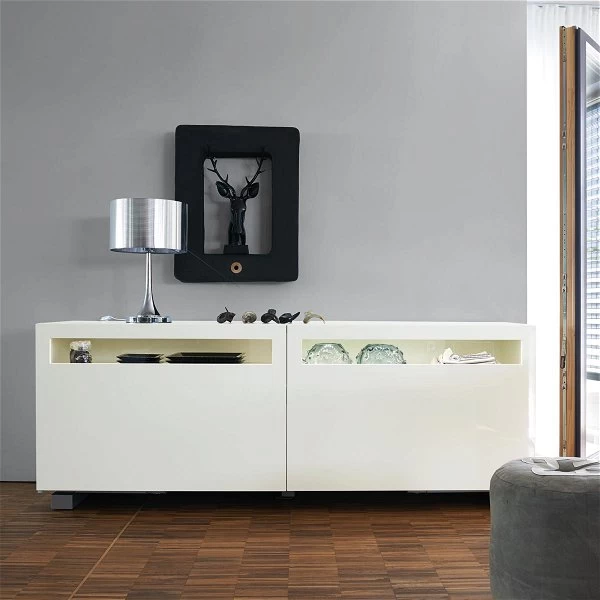 Now! Vision By Hülsta Sideboard 4R 2 Schiebetüren 70,4x176,1x52 - Lack-weiß/Lack-Hochglanz-weiß 3 Now! Vision By Hülsta Sideboard 4R 2 Schiebetüren 70,4x176,1x52 - Lack-weiß/Lack-Hochglanz-weiß