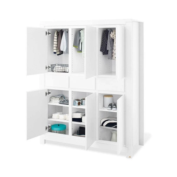 Pinolino Milk Kleiderschrank Groß 6T, 3S MDF, Weiß Lackiert - Zum Toppreis 4 Pinolino Milk Kleiderschrank Groß 6T, 3S MDF, Weiß Lackiert - Zum Toppreis – Bild 2
