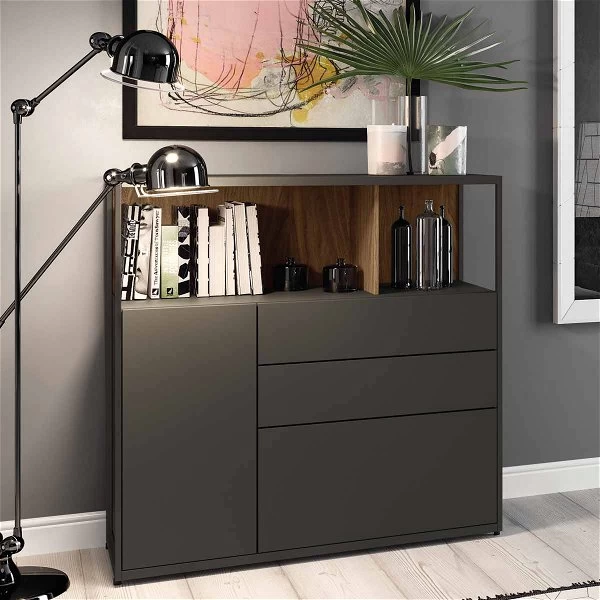 Now! Vision By Hülsta Einzelmöbel 6R 1 Tür 108,1x108,7x42 - Lack-grau/Kernnussbaum 3 Now! Vision By Hülsta Einzelmöbel 6R 1 Tür 108,1x108,7x42 - Lack-grau/Kernnussbaum