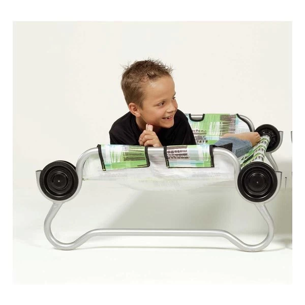 Kid-O-Bed Einzelbett Blockpattern Runder Rahmen Das Campingbett Von Disc-O-Bed 4 Kid-O-Bed Einzelbett Blockpattern Runder Rahmen Das Campingbett Von Disc-O-Bed – Bild 2