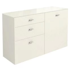 Now! No.14 By Hülsta Sideboard 4R 3 Schubladen 76,8x175x42 - Lack-weiß/Lack-Hochglanz-weiß