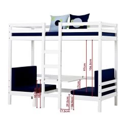 Hoppekids JUMBO Etagenbett ECO Dream 90x200 Cm Nicht Teilbar | Mit Sitzbank & Tisch -Baby Produkt Laden 36 1040 82 09a dimensions non divisible 1