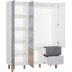 VOX Concept Baby Kleiderschrank 3-türig Oak White/grey/graphite -Baby Produkt Laden 5010746 1 4