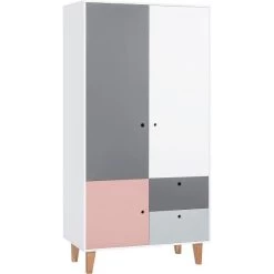 VOX Concept Baby Kleiderschrank 2-türig Pink White/grey/graphite