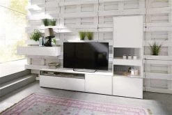 Now! By Hülsta Easy Wohnwand Lack-hellgrau 181x350x45 4-teilig