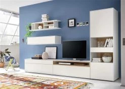 Now! By Hülsta Easy Wohnwand Natureiche 181x320x45 Mit Media-Lowboard - 5-teilig