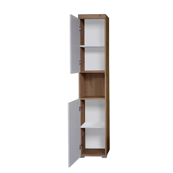 Trendteam Amanda Hochschrank 37x190x31 Cm Weiß / Asteiche 4 Trendteam Amanda Hochschrank 37x190x31 Cm Weiß / Asteiche – Bild 2