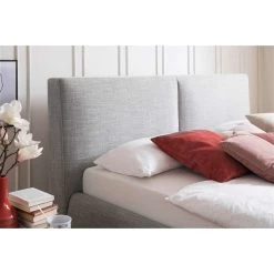 Meise Möbel Atesio Polsterbett Stoffbezug 180 X 200 Cm Mit Glattem Kopfteil -Baby Produkt Laden atesio hellgrau 02 kt detail 11236 1919 fein 2