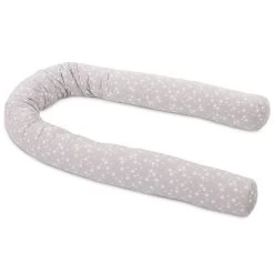 Babybay Nestchenschlange Piqué Für Kinderbetten Perlgrau, Mit Sternen Weiß