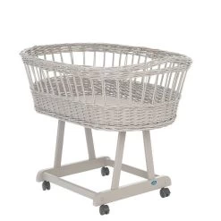 Alvi Birthe Stubenwagen Silbergrau Aktionspreis Vollmassiv Und Lackiert - Zubehör Wählbar