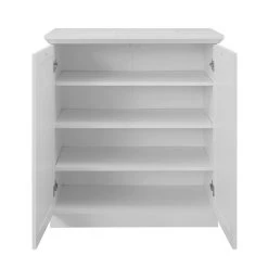 Trendteam Baxter Garderoben-Set 2-teilig Weiß Dekor | Garderobenschrank + Kommode -Baby Produkt Laden brandson baxter gd 1860 856 01 frontal geoeffnet freisteller 2