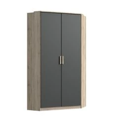 Wimex Cariba Eck-Kleiderschrank San Remo-Eiche-Nachbildung / Graphit