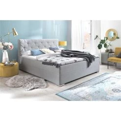 Meise Möbel Chicago Polsterbett Hellgrau 180 X 200 Cm Mit Chromfüßen