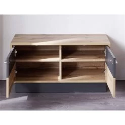 Trendteam Coast Garderoben-Set 3-teilig Schrank Breit | Wotan Eiche / Grau Melamin -Baby Produkt Laden coast gd 1747 310 83 frontal geoeffnet 4