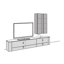 Hülsta Gentis Wohnwand 3 - Akzent Naturstamm - Breite 316,8 Cm -Baby Produkt Laden gentis 3 strich