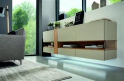 Hülsta Neo Sideboard Hängend 8 Schubladen Lack Seidengrau