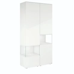 Hülsta Neo Wohnwand Vitrine 1 Schubkasten Und 3 Türen Hochglanzlack Reinweiß