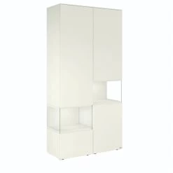 Hülsta Neo Wohnwand Vitrine 1 Schubkasten Und 3 Türen Lack Weiß