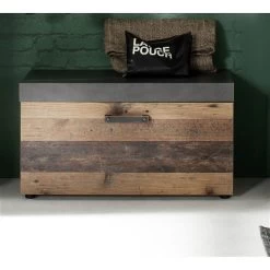 Trendteam Indy Garderoben-Set 4-teilig Old Wood / Graphit Grau | Schränke, Paneel, Bank -Baby Produkt Laden indy gd 1879 310 23 frontal 6