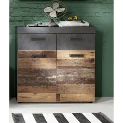 Trendteam Indy Garderoben-Set 4-teilig Old Wood / Graphit Grau | Schränke, Paneel, Bank -Baby Produkt Laden indy gd 1879 867 23 frontal 5