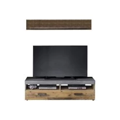Trendteam Indy Medienmöbel-Set 2-teilig Old Wood / Graphit Grau