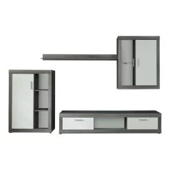 Trendteam Jazz Anbauwand Weiß / Rauchsilber