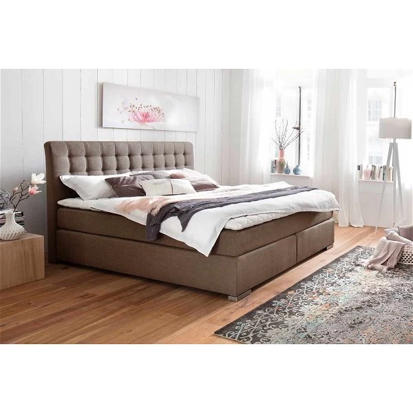 Meise Lenno Boxspringbett 160 X 200 Cm Braun Stoff Kopfteil Gesteppt & Gratis Lieferung 3 Meise Lenno Boxspringbett 160 X 200 Cm Braun Stoff Kopfteil Gesteppt & Gratis Lieferung