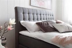 Meise Lenno Boxspringbett 160 X 200 Cm Grau Stoff Kopfteil Gesteppt & Gratis Lieferung -Baby Produkt Laden lenno boxspring kt 4088 16 9