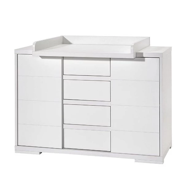 Schardt Maxx White Wickelkommode MDF Weiß 2 Türen, 4 Schubkästen - Mit Wickelaufsatz 3 Schardt Maxx White Wickelkommode MDF Weiß 2 Türen, 4 Schubkästen - Mit Wickelaufsatz