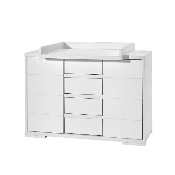 Schardt Maxx White Wickelkommode MDF Weiß 2 Türen, 4 Schubkästen - Mit Wickelaufsatz 4 Schardt Maxx White Wickelkommode MDF Weiß 2 Türen, 4 Schubkästen - Mit Wickelaufsatz – Bild 2