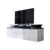 Trendteam Mood TV-Lowboard Weiß Melamin / Stone Dunkel