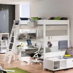 Paidi Kira Hochbett Eiche-Nautik 180 Cm 90x200 Cm Schräge Leiter