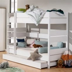 Paidi Tiago Etagenbett 160 Cm Kreideweiß Gerade Leiter 120x200 Cm