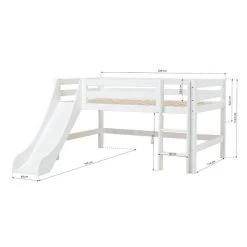Hoppekids Halbhohes Bett ECO Luxury 120x200 Cm Weiß Mit Gerader Leiter & Rutsche -Baby Produkt Laden pre a13 12 3 scaled 1