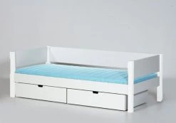 Manis-h Einzelbett SIF 90x200 Cm Einfarbig Incl. Sicherung, Bettkästen & Lattenrost