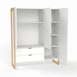 Nature Kid Laslo Kinderzimmer 3türig 90x200cm 3-teilig -Baby Produkt Laden trento kleiderschrank whiteroom offen 1zu1 3 1