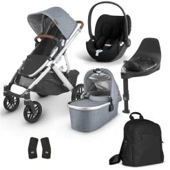 UPPAbaby Vista V2 Bundle Gregory Blue & Cybex Cloud T, Base T, Wickelrucksack -Baby Produkt Laden vista v2 bundle gregory blue neu