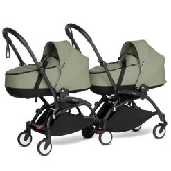 BABYZEN™ YOYO² Zwillingskinderwagen Olive Gestell Black