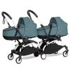 BABYZEN™ YOYO² Zwillingskinderwagen Aqua Gestell White -Baby Produkt Laden yoyo connect yoyo 2 3 4 twin bassinet white frame aqua web